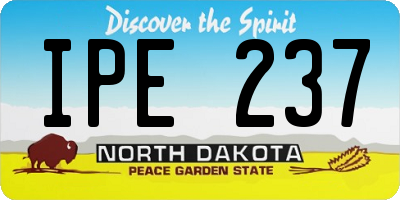 ND license plate IPE237