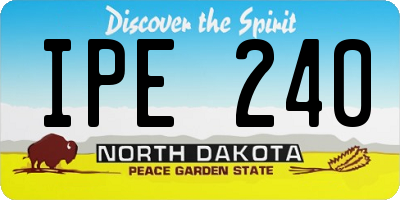 ND license plate IPE240