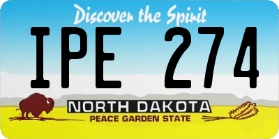 ND license plate IPE274