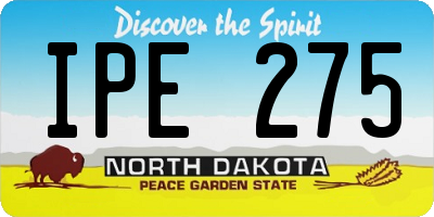 ND license plate IPE275
