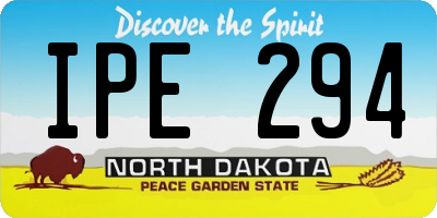 ND license plate IPE294