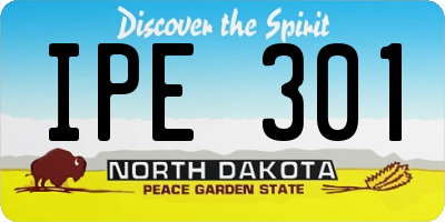 ND license plate IPE301