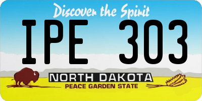 ND license plate IPE303