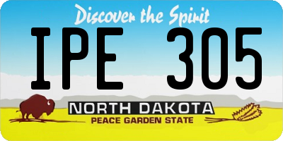 ND license plate IPE305
