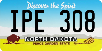 ND license plate IPE308