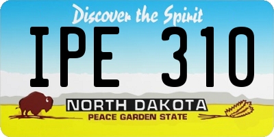 ND license plate IPE310