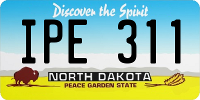 ND license plate IPE311