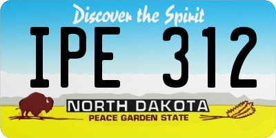 ND license plate IPE312