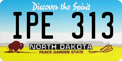 ND license plate IPE313