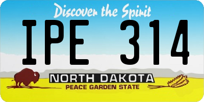 ND license plate IPE314