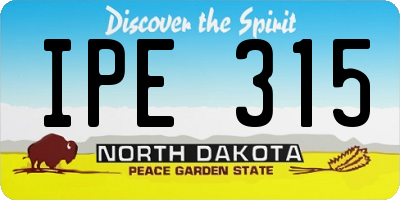ND license plate IPE315