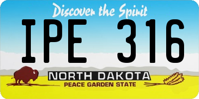 ND license plate IPE316