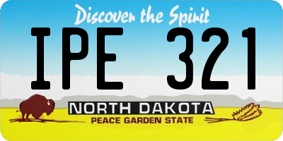 ND license plate IPE321
