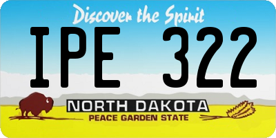 ND license plate IPE322