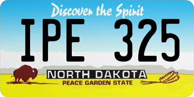 ND license plate IPE325
