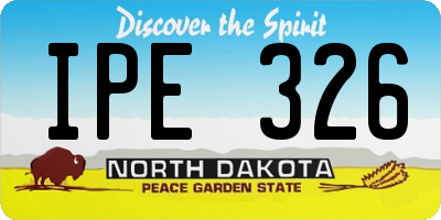 ND license plate IPE326
