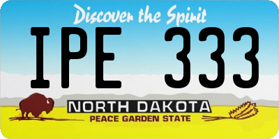 ND license plate IPE333