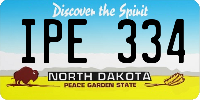 ND license plate IPE334