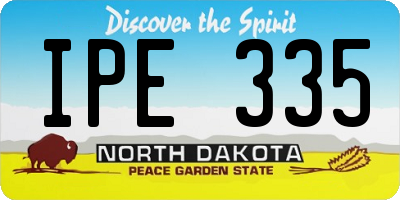 ND license plate IPE335