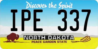 ND license plate IPE337