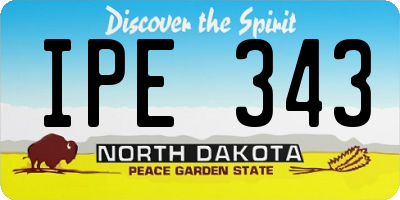 ND license plate IPE343
