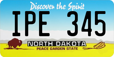 ND license plate IPE345