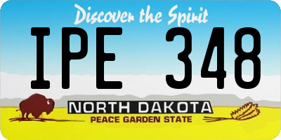 ND license plate IPE348