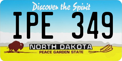 ND license plate IPE349