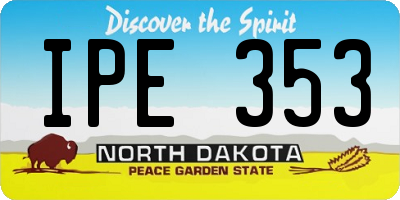 ND license plate IPE353