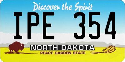 ND license plate IPE354