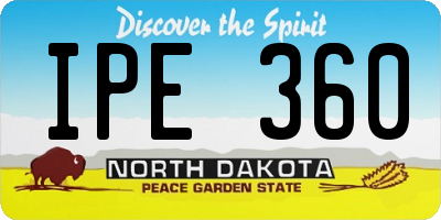 ND license plate IPE360