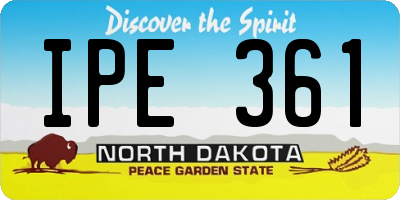 ND license plate IPE361