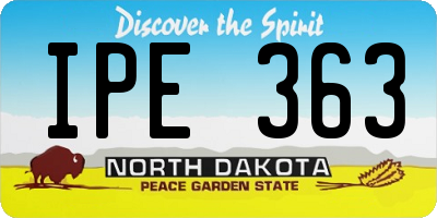 ND license plate IPE363
