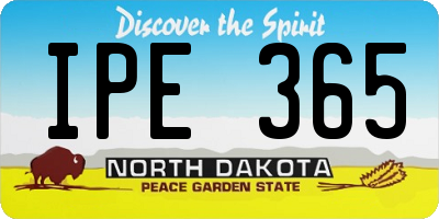 ND license plate IPE365