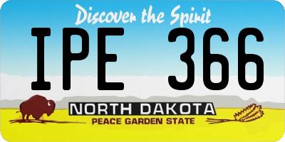 ND license plate IPE366