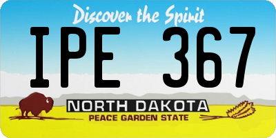 ND license plate IPE367
