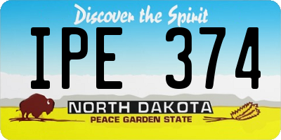 ND license plate IPE374