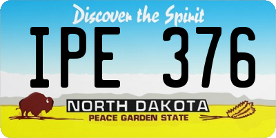 ND license plate IPE376