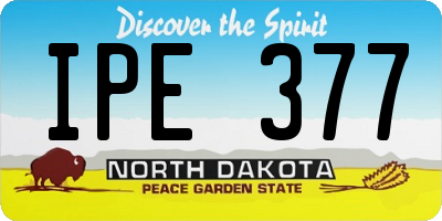 ND license plate IPE377