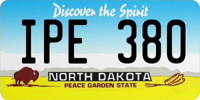 ND license plate IPE380