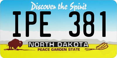 ND license plate IPE381