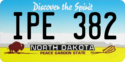 ND license plate IPE382