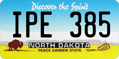 ND license plate IPE385