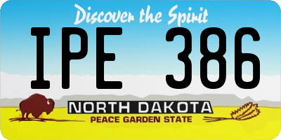 ND license plate IPE386