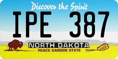 ND license plate IPE387