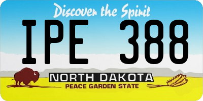 ND license plate IPE388