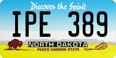 ND license plate IPE389