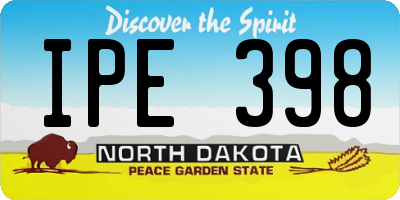ND license plate IPE398