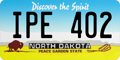 ND license plate IPE402