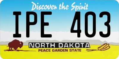 ND license plate IPE403